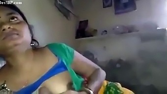 Desi Aunty With Young Lover Gives A Sensual Handjob And Blowjob