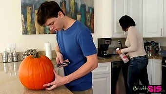Reality Check: Blonde Stepbrother Gets Caught Masturbating On Pumpkin