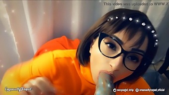 Velma Sucks A Big Cock Until It Fills Her Friend'S Mouth In This Creampie Video