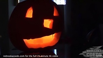Teen Girl Carves Pumpkin And Has Sex With It In Halloween Video