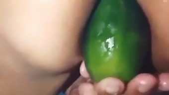 Stepmother'S Big Ass Gets Filled With A Large Cucumber, And She Shares The Explicit Photos With Me