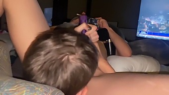 Crazy Purple-Haired Caretaker Indulges In Wild Bisexual Sex With Quad Using New Sex Toy