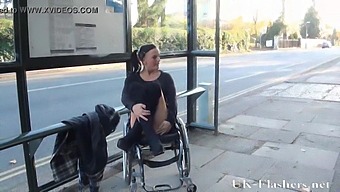 Public Display Of Exhibitionism By Disabled Porn Star In Public
