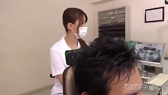 Japanese Dentist Examines Big Natural Tits In Steamy Session