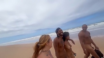 Steamy Encounter With Gorgeous Friends On Nude Beach, Captured On Camera!