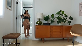 My Roommate With Big Ass Roxanne Roselle Swallows My Cock